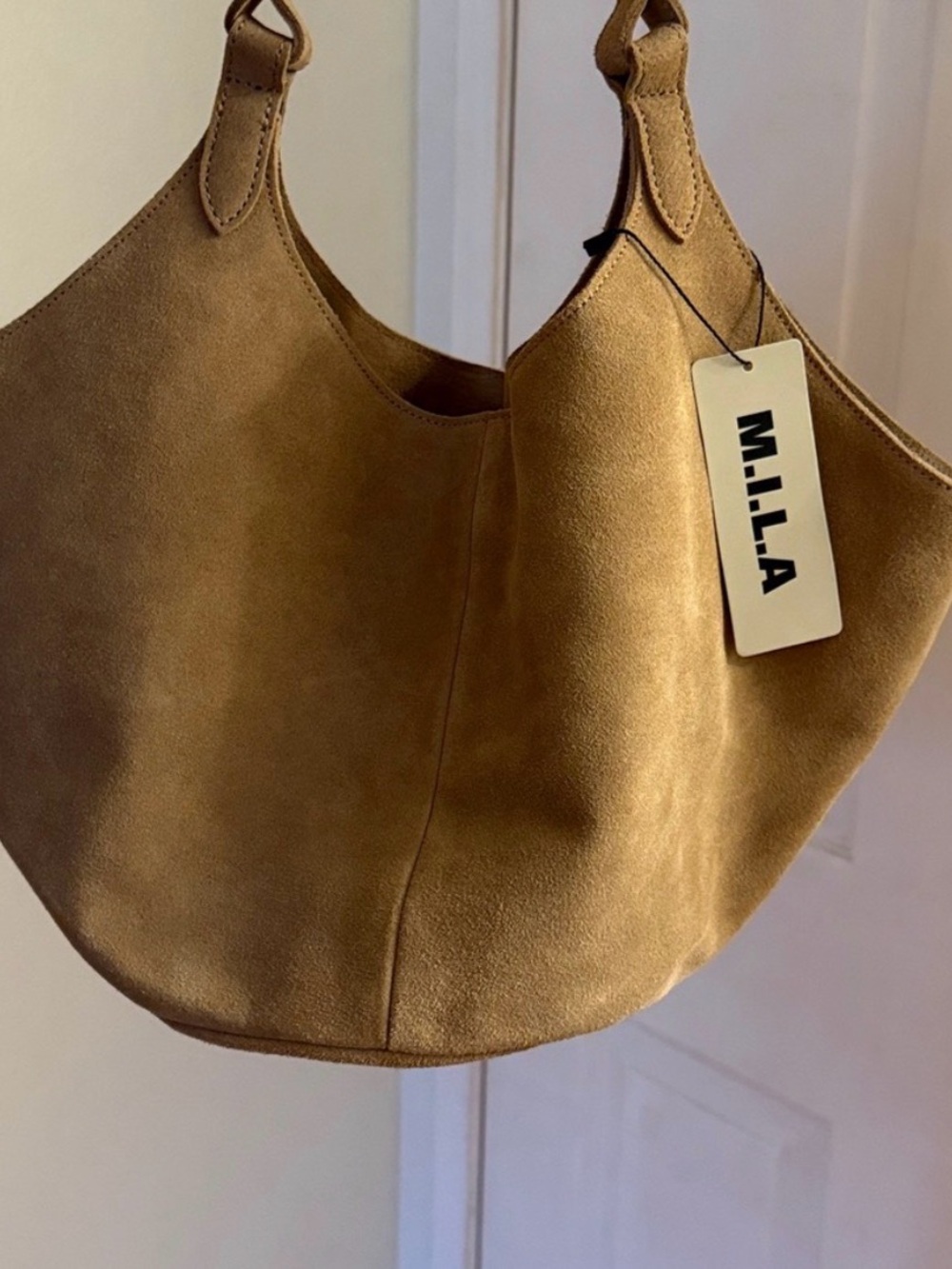 M.I.L.A. Sand Suede Hobo Bag